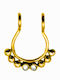 Silver And More Fake Septum Nose Piercing Earring Gold Plated Steel