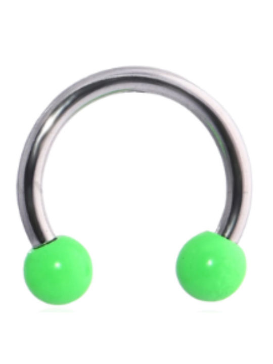 Silver And More Barbell Eyebrow Piercing Earring Steel 8 x 3mm Green