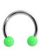 Silver And More Barbell Eyebrow Piercing Earring Steel 8 x 3mm Green