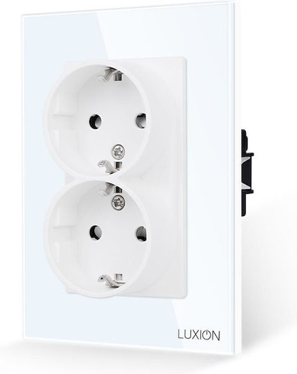 Luxion Dublă Priză Electrică Albă