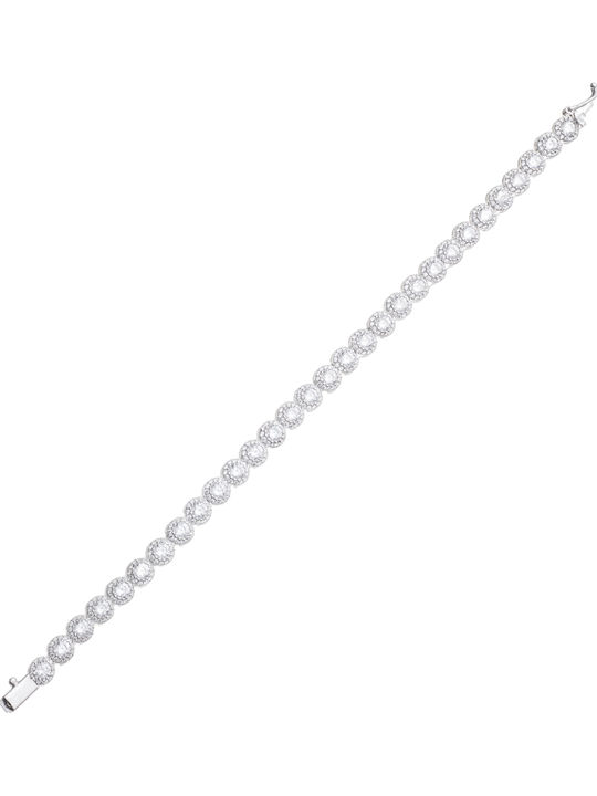 Damen Armband Rosette aus Silber mit Zirkon