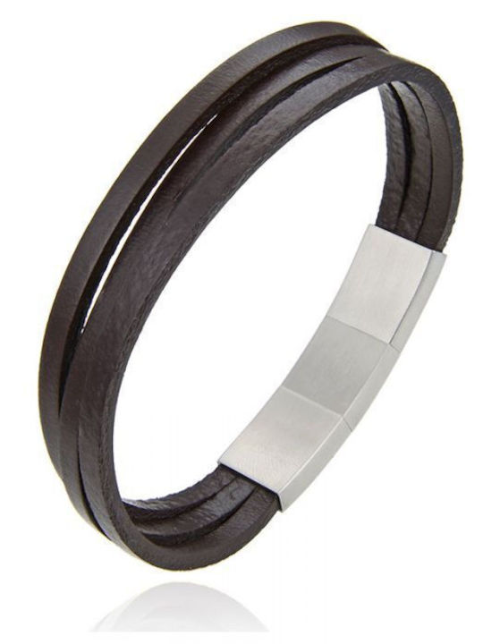 Silver And More Herren Armband aus Leder 21,5cm