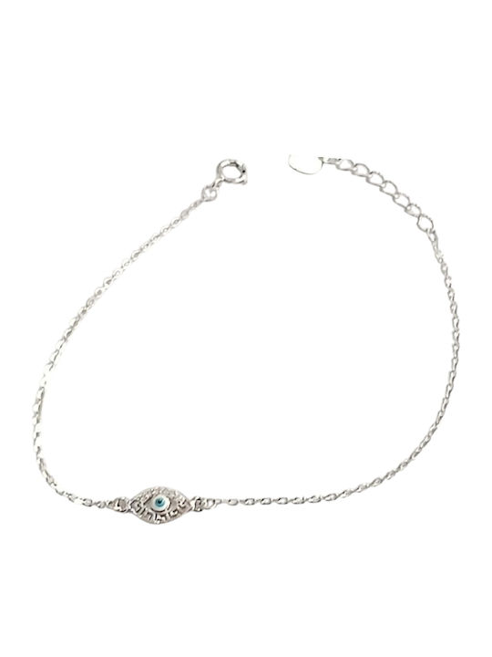 Prince Silvero Women's Bracelet with Eye Design Made of Silver with Zircon 15cm Prince Silvero Women's Bracelet with Eye Design Made of Silver with Zircon 15cm