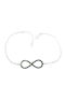 PS Silver Women's Chain Bracelet with Infinity Design in Silver with Zircon