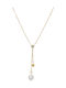 Silver And More Necklace From Gold Plated Steel With Pearls