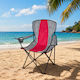 Folding Beach Chair Red Waterproof 46x46x91cm