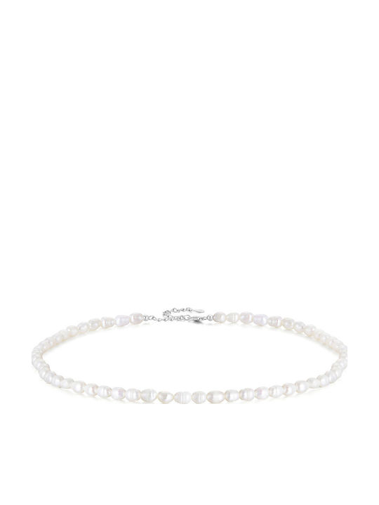 Daskalakis Silver Necklace with Pearls