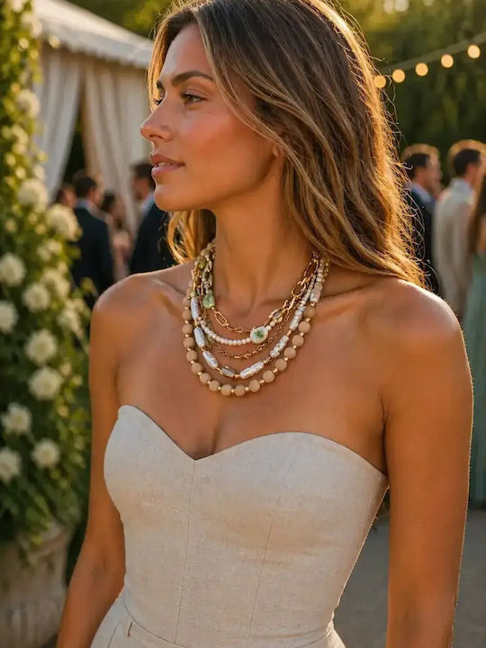 Kinzi Necklace Made of Gold Plated Steel