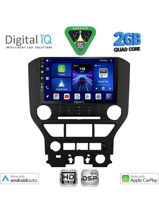 Digital IQ Car Audio System for Ford Mustang 2015-2020 (Bluetooth/USB/WiFi/GPS/Apple CarPlay/Android Auto) with 9" Touch Screen