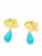 Charmy Dangle Earrings Made of Gold Plated Steel with Turquoise Stones
