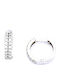 PS Silver Silver Hoop Earrings with Stones