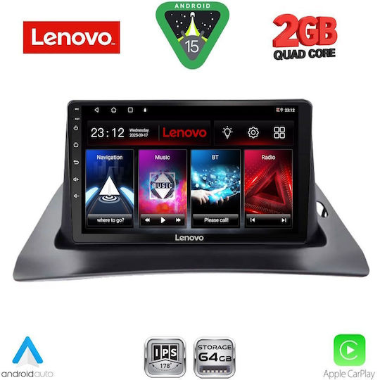 Lenovo Автомобилна Аудио Система за Renault Kangoo 2010-2021 (Bluetooth/USB/Вграден Wi-Fi/GPS/Apple CarPlay/Android Auto) с Touch Screen 9"