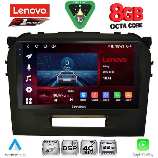 Lenovo Ηχοσύστημα Αυτοκινήτου για Suzuki Vitara 2016-2022 (Bluetooth/USB/WiFi/GPS/Apple-Carplay/Android-Auto) με Οθόνη Αφής 9"