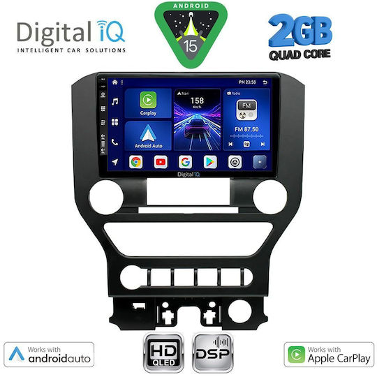 Digital IQ Ηχοσύστημα Αυτοκινήτου για Ford Mustang 2015-2020 (Bluetooth/USB/WiFi/GPS/Apple-Carplay/Android-Auto) με Οθόνη Αφής 9"