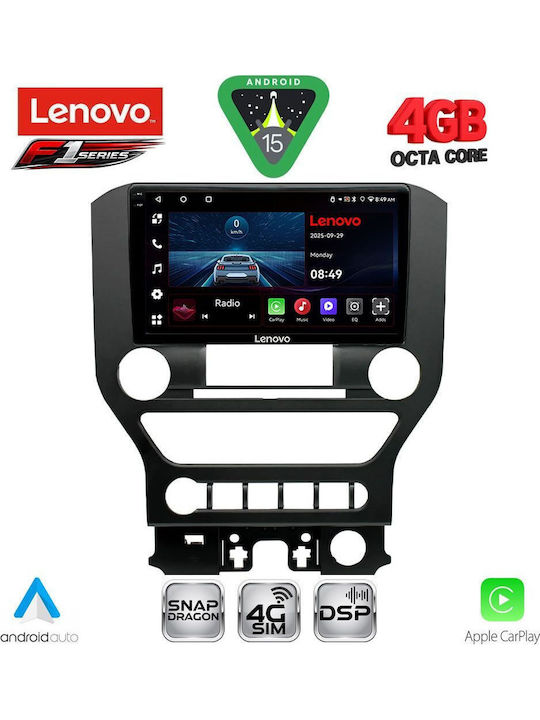 Lenovo Car Audio System for Ford Mustang 2015-2020 (Bluetooth/USB/WiFi/GPS/Apple CarPlay/Android Auto) with 9" Touch Screen