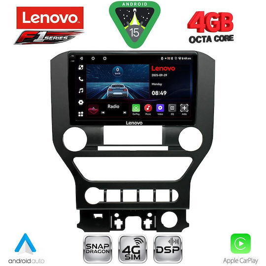 Lenovo Car Audio System for Ford Mustang 2015-2020 (Bluetooth/USB/WiFi/GPS/Apple CarPlay/Android Auto) with 9" Touch Screen