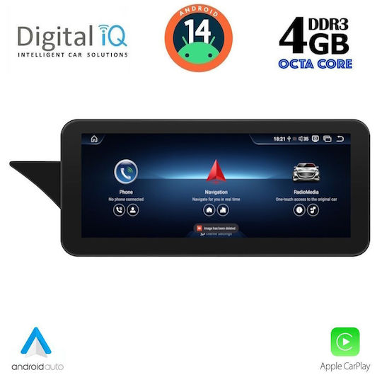 Digital IQ Car Audio System for Mercedes-Benz E Class C207 2012-2014 Bluetooth USB AUX WiFi GPS Apple CarPlay Android Auto with 10.25" Touch Screen