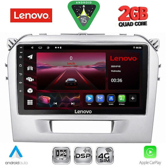 Lenovo Автомобилна Аудио Система за Suzuki Vitara 2016-2025 (Bluetooth/USB/Вграден Wi-Fi/GPS/Apple CarPlay/Android Auto) с Touch Screen 9"