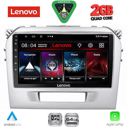 Lenovo Автомобилна Аудио Система за Suzuki Vitara 2016-2022 (Bluetooth/USB/Вграден Wi-Fi/GPS/Apple CarPlay/Android Auto) с Touch Screen 9"