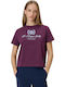 Damen T-shirt Burgundisch