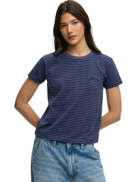 Superdry Essential Damenbluse Gestreift Marineb...