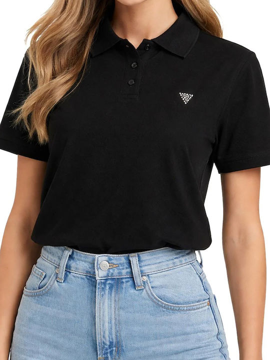 Guess Women's Polo Blouse Jet Black