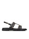 Damen Flache Schwarze Sandalen