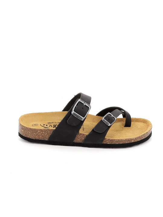 Plakton Leather Women's Anatomic Sandals Black