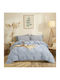 Cokitex Marta Pansy Set Bed Sheets Double 205x260cm Denim 4 Pieces
