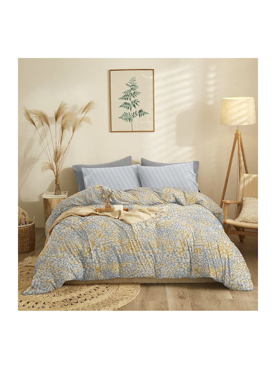 Cokitex Marta Blot Set Bed Sheets Double 205x260cm Gold 4 Pieces