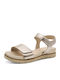 Leder Flache Sandalen Für Damen Gold
