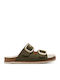 Damen Anatomisch Flache Sandalen Grün