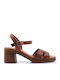 Leather Sandals Tabac Brown
