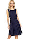 Sommer Midi Hemdkleid Navy