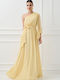 Summer Maxi Dress for Wedding and Christening Pastel Yellow