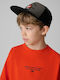 4F Kinderhut Jockey Stoff Schwarz