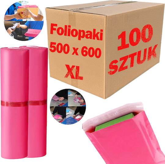 Courier Bags Pink Xl 500x600mm 100 Pcs