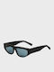 AV Sunglasses Damen Sonnenbrillen mit Blauem Horn umrandetem Rahmen und Blauen Gläser