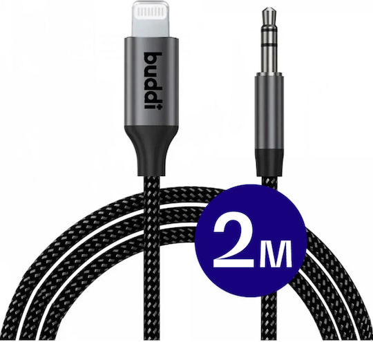 Buddi Flex 3.5mm to Lightning Cable Μαύρο 2m
