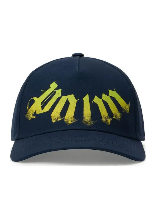 Palm Angels Big Neck Logo Καπελο Pmlb104s26fab009-4614-navy Blue Lime