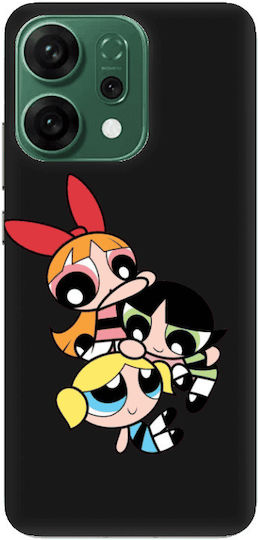 Oppo Reno 14 Powerpuff Black Colored Silicone TPU Mobile Phone Case