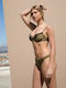 Set Bikini mit Abnehmbarer Verstärkung Khaki