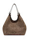 Rattankleine Damen Handtasche Braun