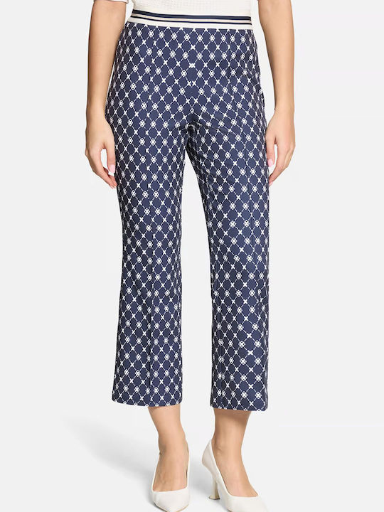 Betty Barclay Damenhose mit hohem Bund aus Stoff Capri mit Gummiband Slim Fit Dunkelblau