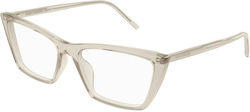 Saint Laurent Cat Eye Transparent Yellow Mica T...