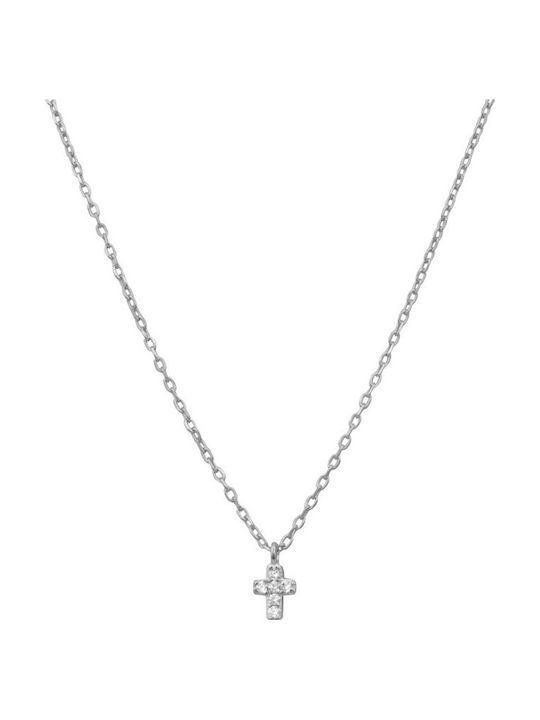 Silver And More Женски Сребърен Кръст с Верига