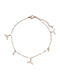 Silver And More Vergoldete Stahl Fußarmband Rosa 22cm