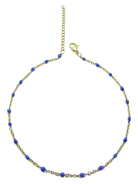 Silver And More Gold Plated Stainless Steel Anklet Chain Blue 22cm 224191306142