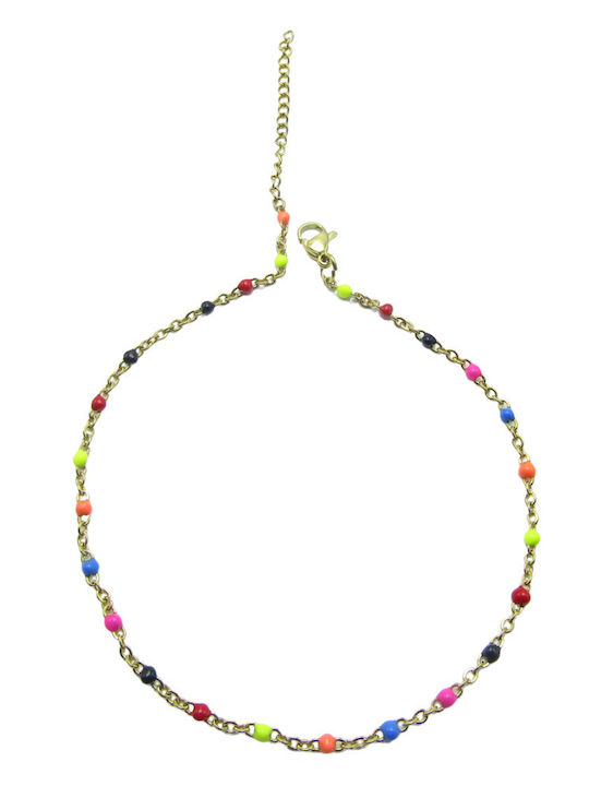 Silver And More Gold Plated Stainless Steel Anklet Chain Multicolour 22cm