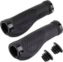 Set 2 Bicycle Grips Rubber Black
